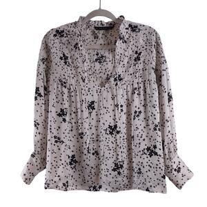 Zara Floral & Stars Peasant Blouse, Size Small